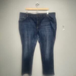 Lee Plus Regular Fit Straight Leg Flex Mid Rise Women's Blue Jeans - Size 24W